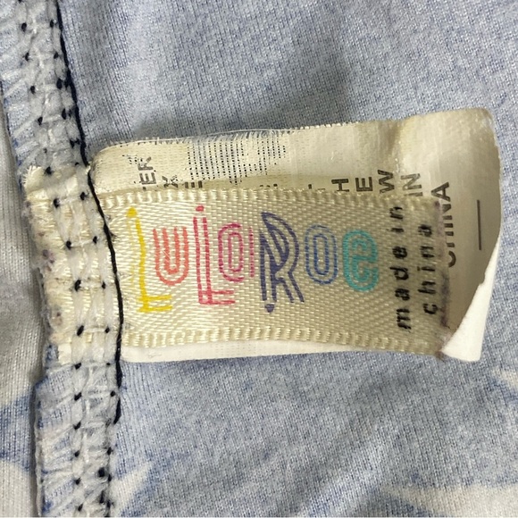 Lularoe Juniors Geometric Leggings S Navy Blue White Straight Leg Tapered Ankle - Picture 7 of 9